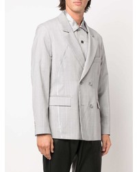 Мужской серый двубортный пиджак в вертикальную полоску от A BETTER MISTAKE