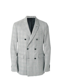 Мужской серый двубортный пиджак в клетку от Calvin Klein