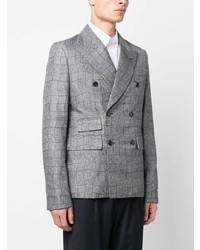 Мужской серый двубортный пиджак в клетку от Kenzo