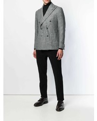Мужской серый двубортный пиджак в клетку от Tagliatore