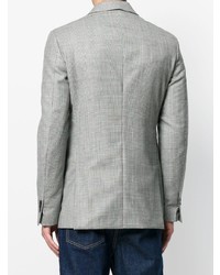 Мужской серый двубортный пиджак в клетку от Calvin Klein