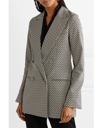 Женский серый двубортный пиджак в клетку от Co
