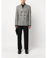 Мужской серый двубортный пиджак в клетку от Lardini