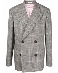 Мужской серый двубортный пиджак в шотландскую клетку от Alexander McQueen