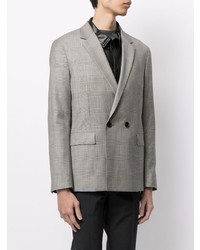 Мужской серый двубортный пиджак в шотландскую клетку от Solid Homme