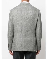 Мужской серый двубортный пиджак в шотландскую клетку от Brunello Cucinelli