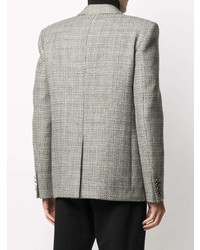 Мужской серый двубортный пиджак в шотландскую клетку от Saint Laurent