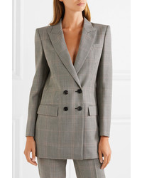 Женский серый двубортный пиджак в шотландскую клетку от Givenchy