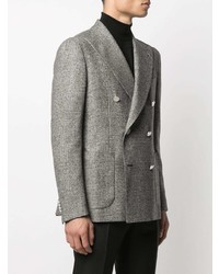 Мужской серый двубортный пиджак в шотландскую клетку от Tagliatore