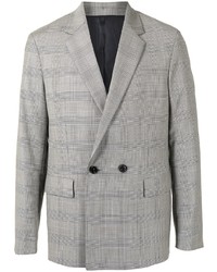 Мужской серый двубортный пиджак в шотландскую клетку от Solid Homme