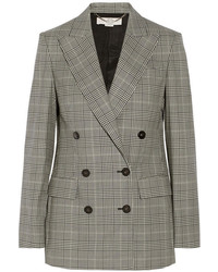 Женский серый двубортный пиджак в шотландскую клетку от Stella McCartney