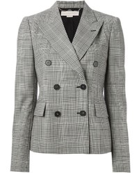 Женский серый двубортный пиджак в шотландскую клетку от Stella McCartney