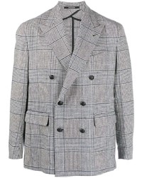 Мужской серый двубортный пиджак в шотландскую клетку от Tagliatore