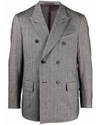 Мужской серый двубортный пиджак с узором "в ёлочку" от Caruso