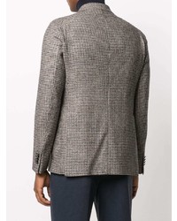 Мужской серый двубортный пиджак с узором "гусиные лапки" от Tagliatore