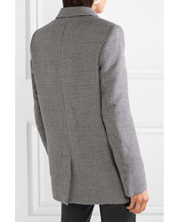 Женский серый двубортный пиджак с узором "гусиные лапки" от Stella McCartney
