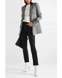 Женский серый двубортный пиджак с узором "гусиные лапки" от Alexander Wang