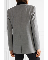 Женский серый двубортный пиджак с узором "гусиные лапки" от Alexander Wang