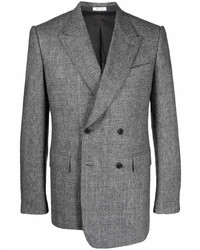 Мужской серый двубортный пиджак от Alexander McQueen