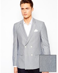 Мужской серый двубортный пиджак от Asos