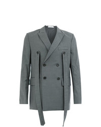 Мужской серый двубортный пиджак от Delada