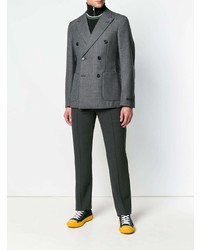 Мужской серый двубортный пиджак от Prada