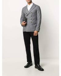 Мужской серый двубортный пиджак от Eleventy