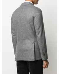 Мужской серый двубортный пиджак от Eleventy