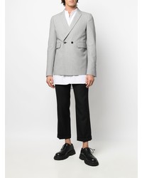 Мужской серый двубортный пиджак от SAPIO