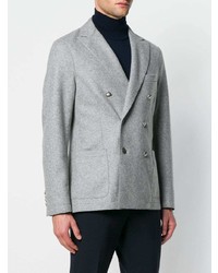Мужской серый двубортный пиджак от Eleventy