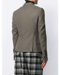 Мужской серый двубортный пиджак от Rick Owens