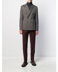 Мужской серый двубортный пиджак от Emporio Armani