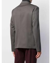 Мужской серый двубортный пиджак от Emporio Armani