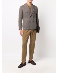 Мужской серый двубортный пиджак от Lardini