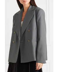 Женский серый двубортный пиджак от MM6 MAISON MARGIELA