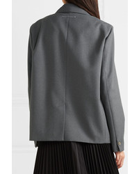 Женский серый двубортный пиджак от MM6 MAISON MARGIELA