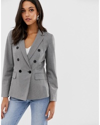 Женский серый двубортный пиджак от Emme