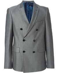 Мужской серый двубортный пиджак от Etro