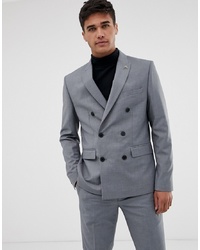 Мужской серый двубортный пиджак от Farah Smart