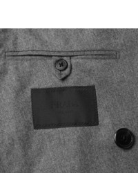 Мужской серый двубортный пиджак от Prada