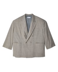 Мужской серый двубортный пиджак от Hed Mayner