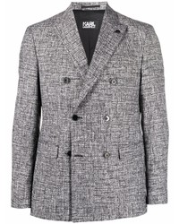 Мужской серый двубортный пиджак от Karl Lagerfeld