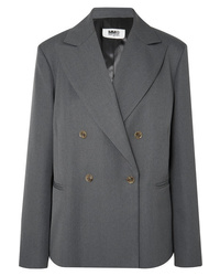Женский серый двубортный пиджак от MM6 MAISON MARGIELA