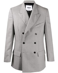 Мужской серый двубортный пиджак от MSGM