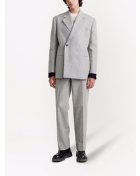 Мужской серый двубортный пиджак от Off-White