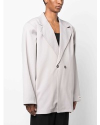 Мужской серый двубортный пиджак от ROUGH.