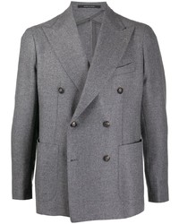 Мужской серый двубортный пиджак от Tagliatore