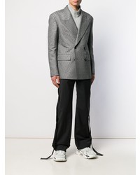 Мужской серый двубортный пиджак от Versace