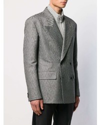 Мужской серый двубортный пиджак от Versace