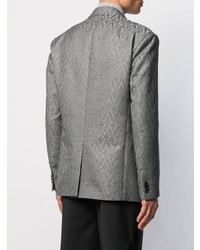 Мужской серый двубортный пиджак от Versace